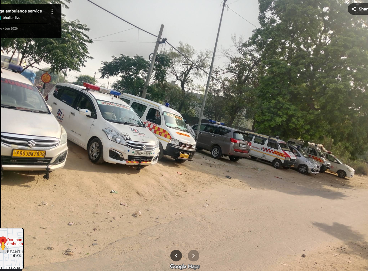Fleet of Darshan Ambulance vehicles stationed in Bathinda